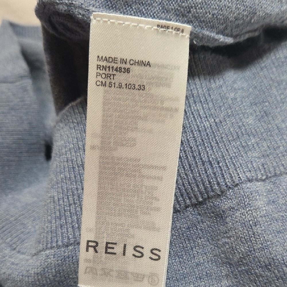 Reiss 1/4 Zip Polo Sweater Wool Blend Colorblock Size M - Picture 10 of 11
